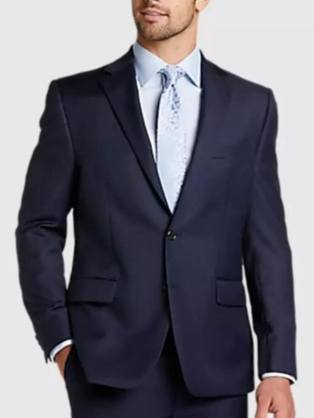 LAUREN Ralph Lauren Men Blazer Navy Blue Size 40L 100% Wool Classic Fit